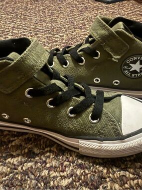 Converse Kids Olive Green High-Top Sneakers with Black Laces